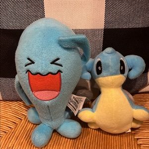 Blue Plush Pokémon Wobbuffet & baby Larpas